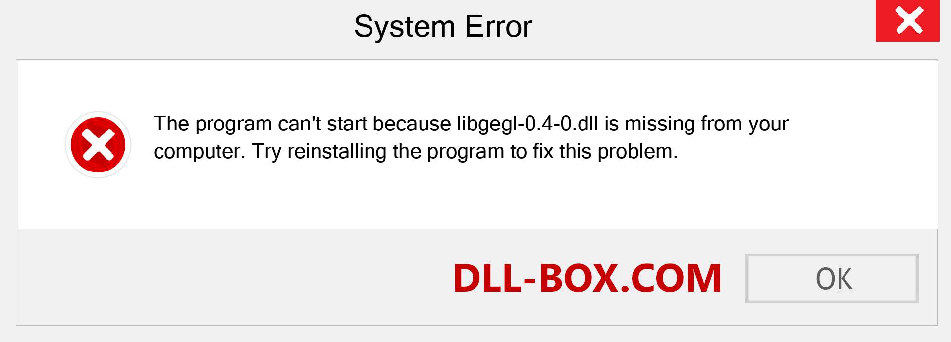  libgegl-0.4-0.dll file is missing?. Download for Windows 7, 8, 10 - Fix  libgegl-0.4-0 dll Missing Error on Windows, photos, images